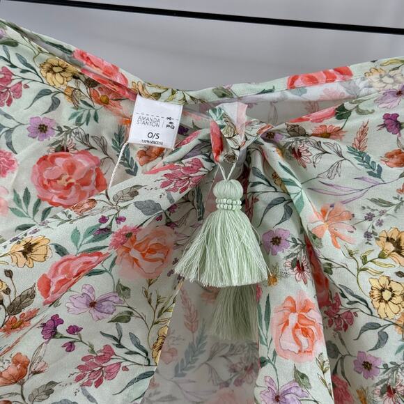 PQ PILYQ SWIM Sarong One Size Amanda Stanton Little Tassel Floral Beach Swim NWT - Picture 9 of 13